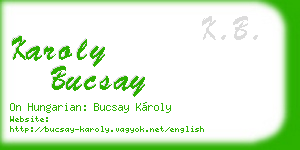 karoly bucsay business card