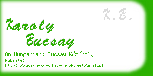 karoly bucsay business card